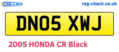 DN05XWJ are the vehicle registration plates.