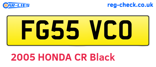 FG55VCO are the vehicle registration plates.