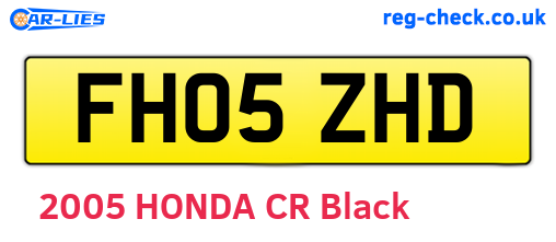 FH05ZHD are the vehicle registration plates.