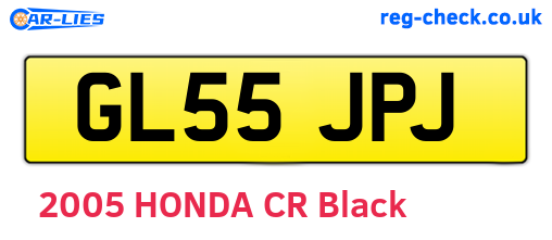 GL55JPJ are the vehicle registration plates.