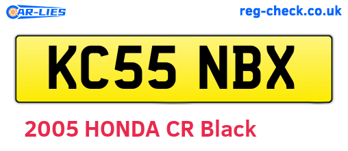 KC55NBX are the vehicle registration plates.