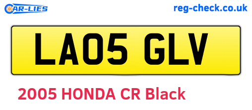 LA05GLV are the vehicle registration plates.