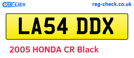 LA54DDX are the vehicle registration plates.