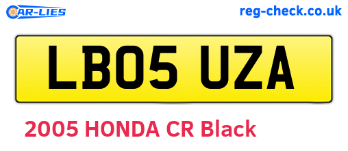 LB05UZA are the vehicle registration plates.
