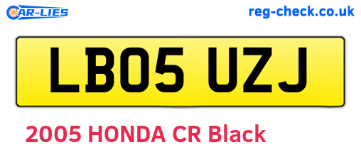 LB05UZJ are the vehicle registration plates.