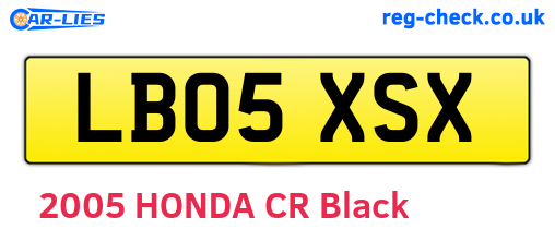 LB05XSX are the vehicle registration plates.