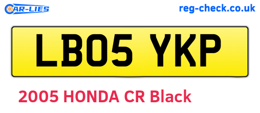 LB05YKP are the vehicle registration plates.