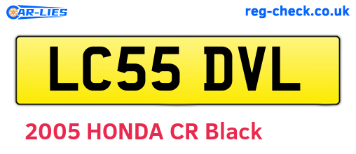 LC55DVL are the vehicle registration plates.