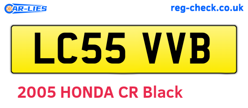 LC55VVB are the vehicle registration plates.