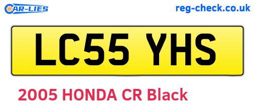 LC55YHS are the vehicle registration plates.