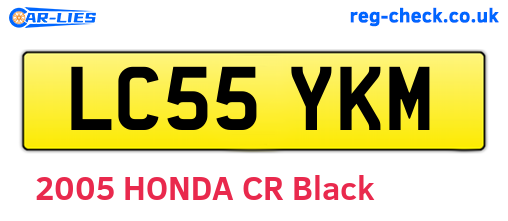 LC55YKM are the vehicle registration plates.