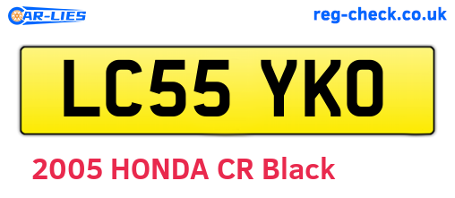 LC55YKO are the vehicle registration plates.