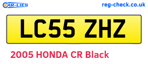 LC55ZHZ are the vehicle registration plates.