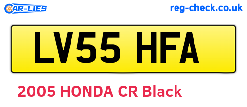 LV55HFA are the vehicle registration plates.