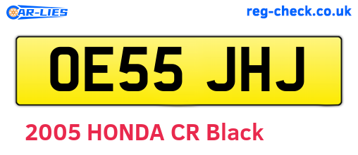 OE55JHJ are the vehicle registration plates.
