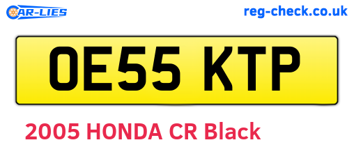 OE55KTP are the vehicle registration plates.