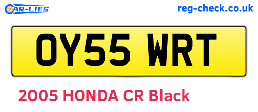 OY55WRT are the vehicle registration plates.