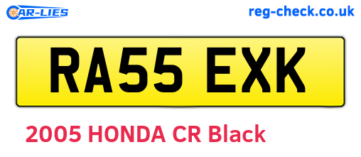 RA55EXK are the vehicle registration plates.