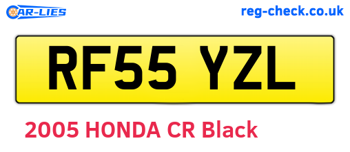 RF55YZL are the vehicle registration plates.