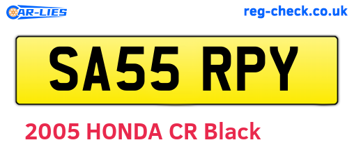 SA55RPY are the vehicle registration plates.