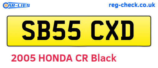 SB55CXD are the vehicle registration plates.