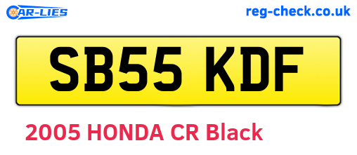 SB55KDF are the vehicle registration plates.
