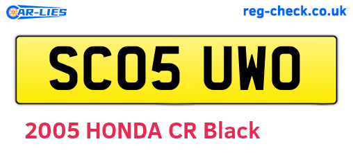 SC05UWO are the vehicle registration plates.