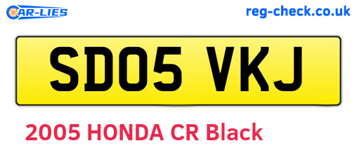 SD05VKJ are the vehicle registration plates.