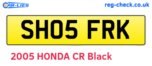 SH05FRK are the vehicle registration plates.
