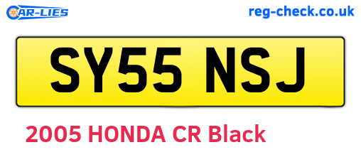 SY55NSJ are the vehicle registration plates.