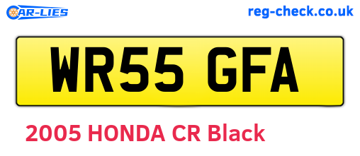 WR55GFA are the vehicle registration plates.