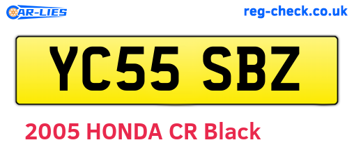YC55SBZ are the vehicle registration plates.