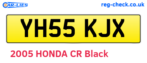 YH55KJX are the vehicle registration plates.