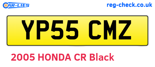 YP55CMZ are the vehicle registration plates.