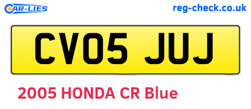CV05JUJ are the vehicle registration plates.