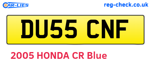 DU55CNF are the vehicle registration plates.