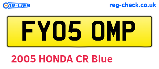 FY05OMP are the vehicle registration plates.