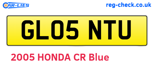 GL05NTU are the vehicle registration plates.