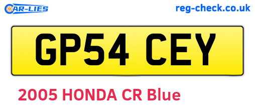GP54CEY are the vehicle registration plates.