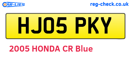 HJ05PKY are the vehicle registration plates.