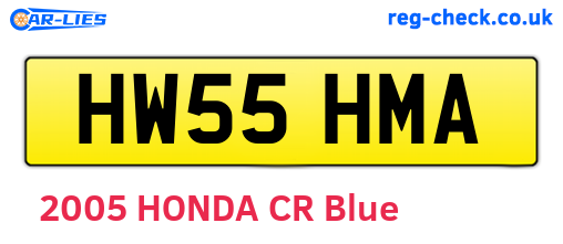 HW55HMA are the vehicle registration plates.