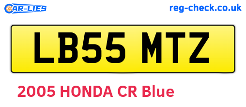 LB55MTZ are the vehicle registration plates.