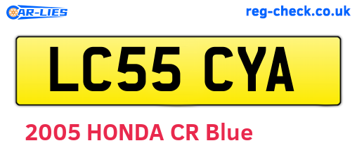 LC55CYA are the vehicle registration plates.