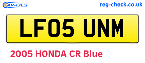 LF05UNM are the vehicle registration plates.