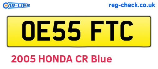 OE55FTC are the vehicle registration plates.