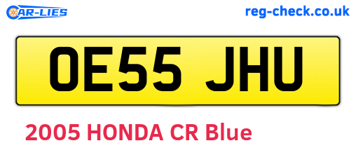 OE55JHU are the vehicle registration plates.