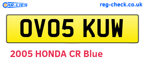 OV05KUW are the vehicle registration plates.