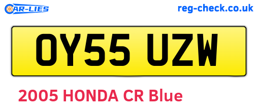 OY55UZW are the vehicle registration plates.