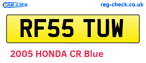 RF55TUW are the vehicle registration plates.