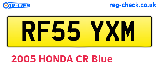 RF55YXM are the vehicle registration plates.